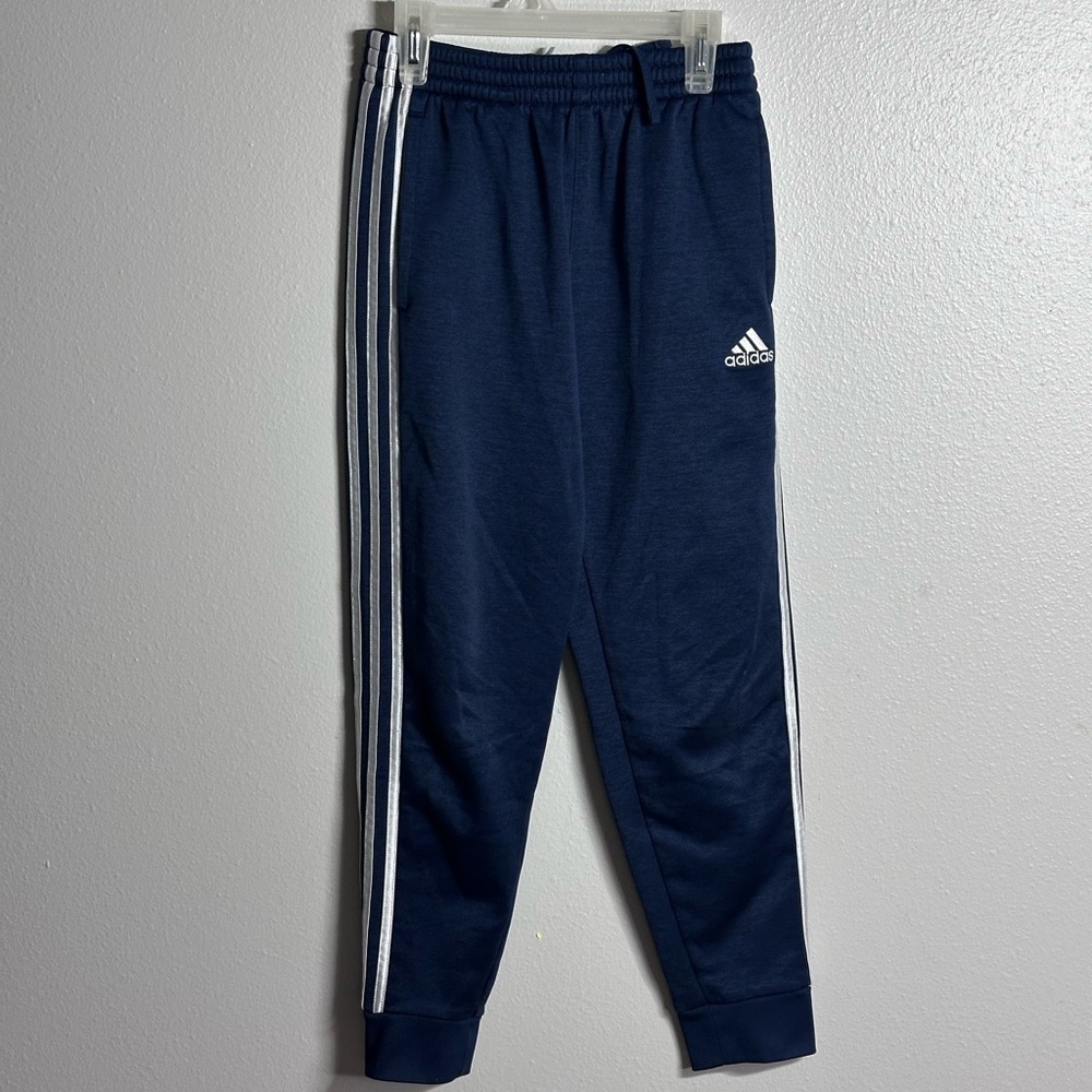 Adidas Kids Navy Blue Sweat Pants Joggers‎ Youth size (10/12)